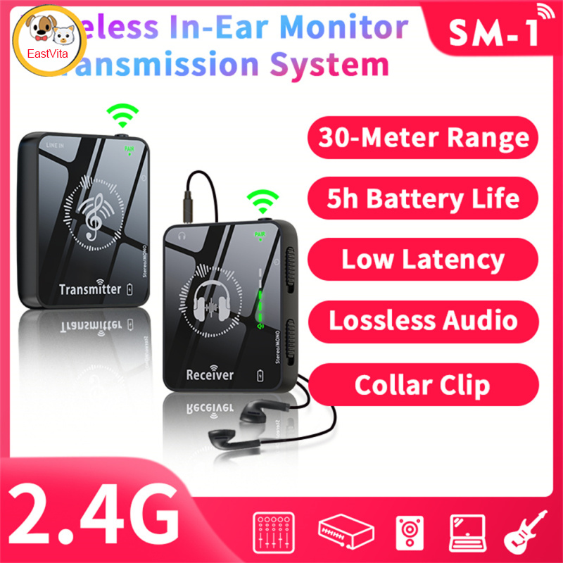 Wireless Ear Control System 2.4GHz 24 Bit /48kHz Lossless Digital Transmission 30m Range Wireless Transmission Headphones SM-1 ราคา 969 บาท*ส่งฟรี
