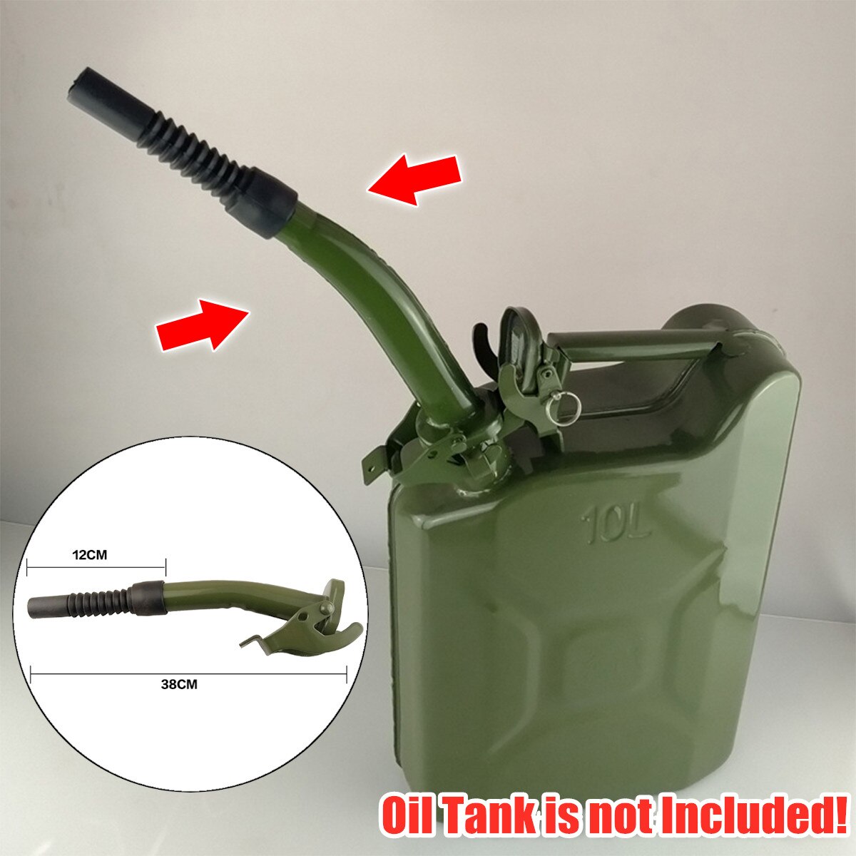 Kim loại dễ uốn dẻo đui bắt kem với cao su niêm phong gaske nhiên liệu nozzel cho 5/10/20L Jerry Jerry lon Xanh lá đậm