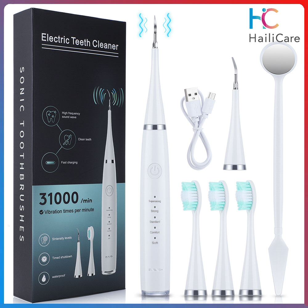 Hailicare Điện Sonic Nha khoa Máy tính tẩy răng Máy làm sạch răng Làm sạch răng Máy làm trắng răng Máy cạo vôi răng Nha khoa Chăm sóc răng miệng IPX6 Sạc USB chống nước