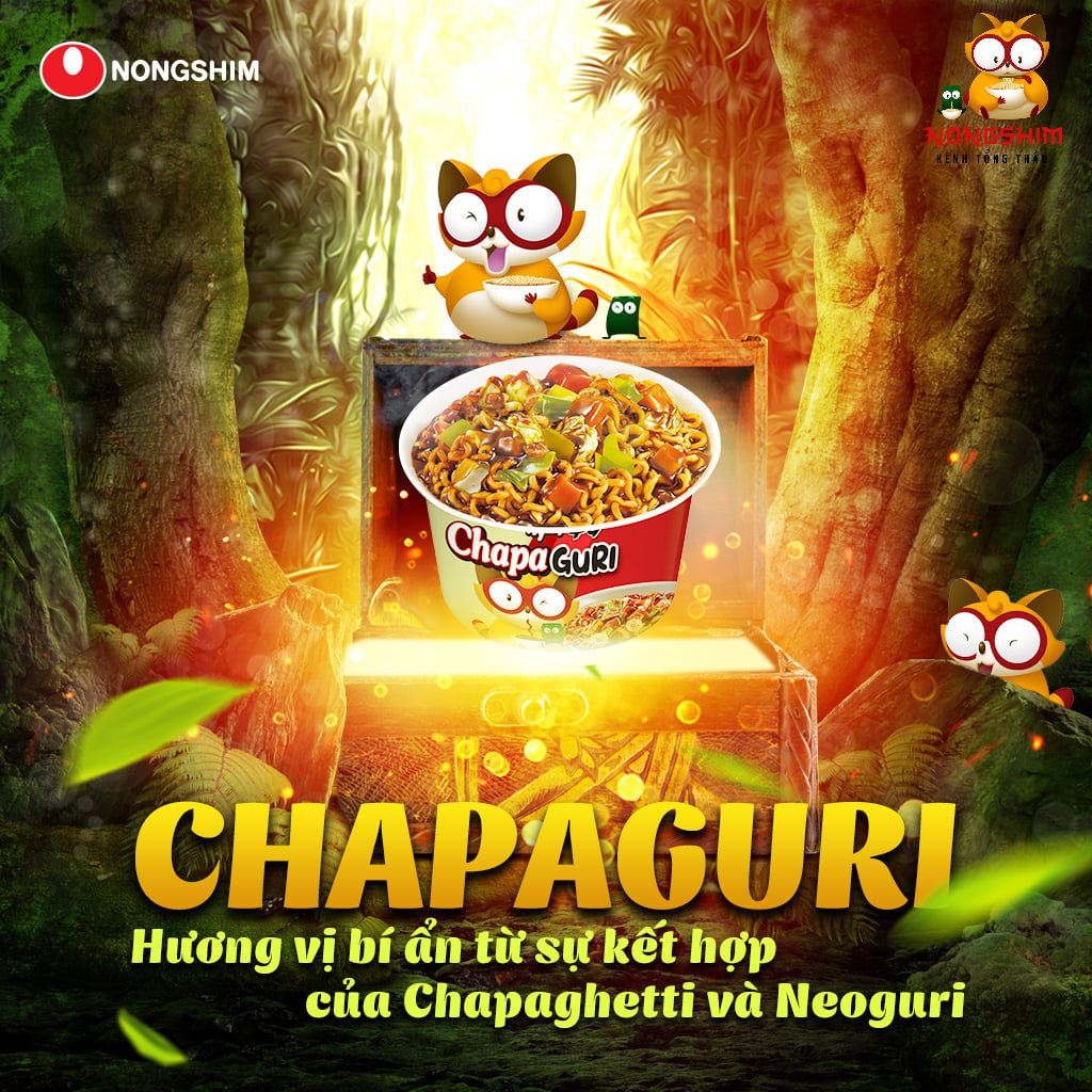 Mì Xào Chapaguri Cay, Mì Nongshim Chapaguri Spicy, Mì Tương Đen Cay [오뚜기] 진진짜라 용기 - 120gr