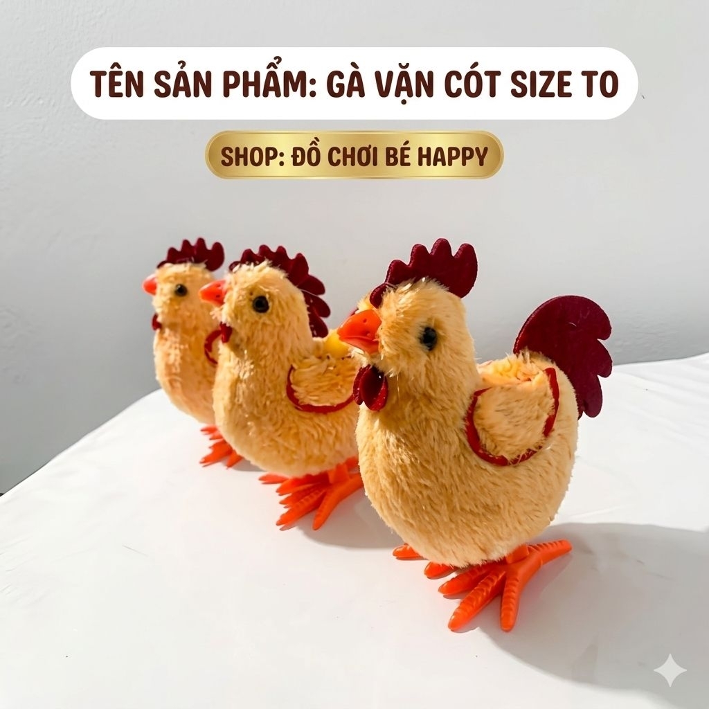 [ Sẵn Hàng] Gà Vặn Cót Size To, Đồ Chơi Vặn Cót, Đồ Chơi Gà Nhảy
