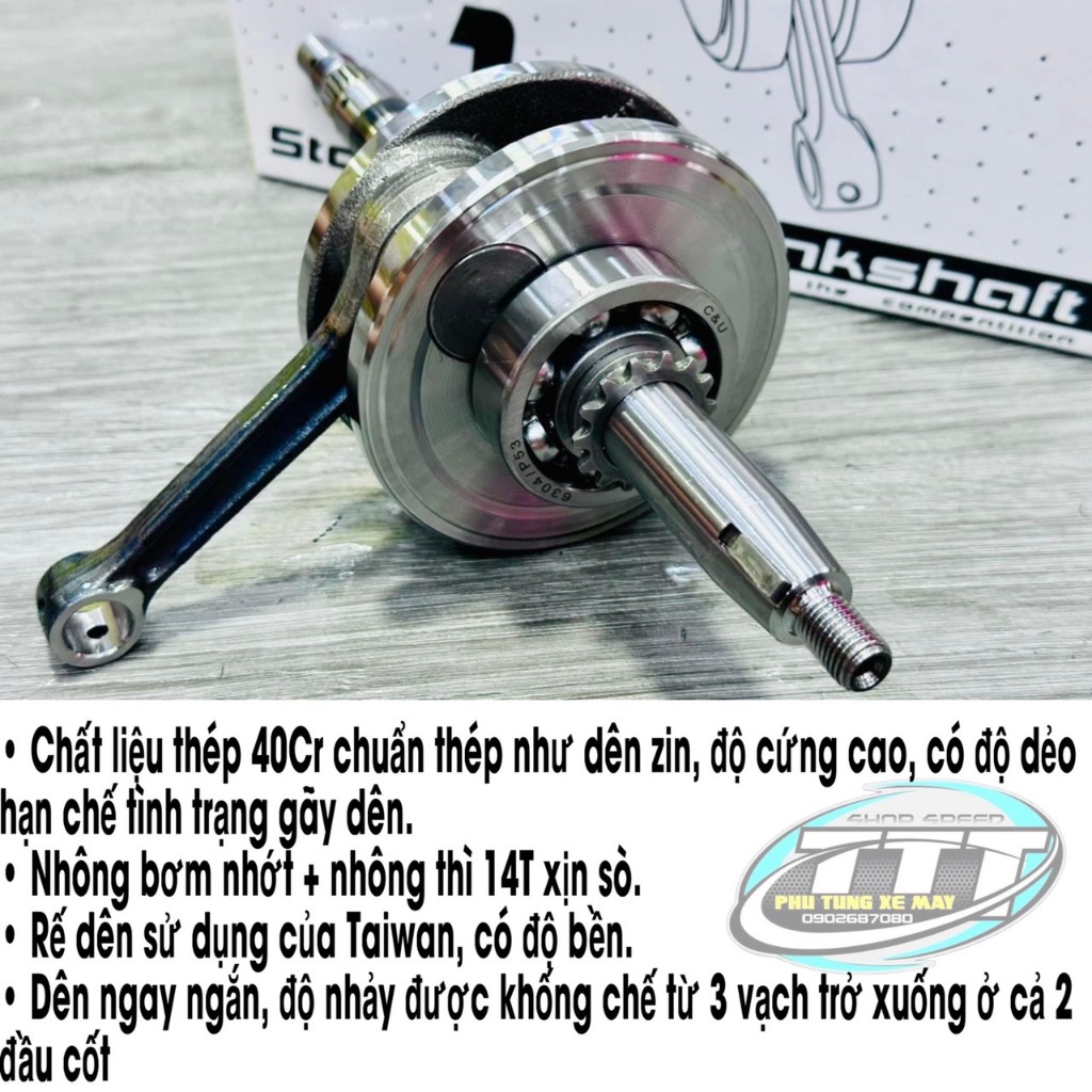   Dên lớn 110 Fasstek racing Cho Wave - Dream má 96 - tay 99 - nhông thì 14 - hành trình dên 55,5 - cốt 2 nồi 
