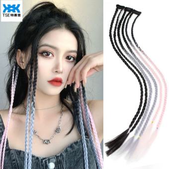 TSE Braid treo tai Tóc Giả nhuộm mảnh màu của phụ nữ chiên bột Xoắn Braid tóc không nối mở rộng tissued tóc giả tóc mảnh dài tự nhiên Braid KN-092