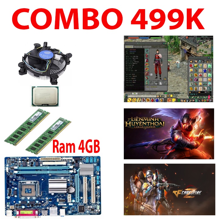 Combo Main G31 + Ram + Cpu + Quạt chiến game nghe nhạc test kỹ kèm Fe