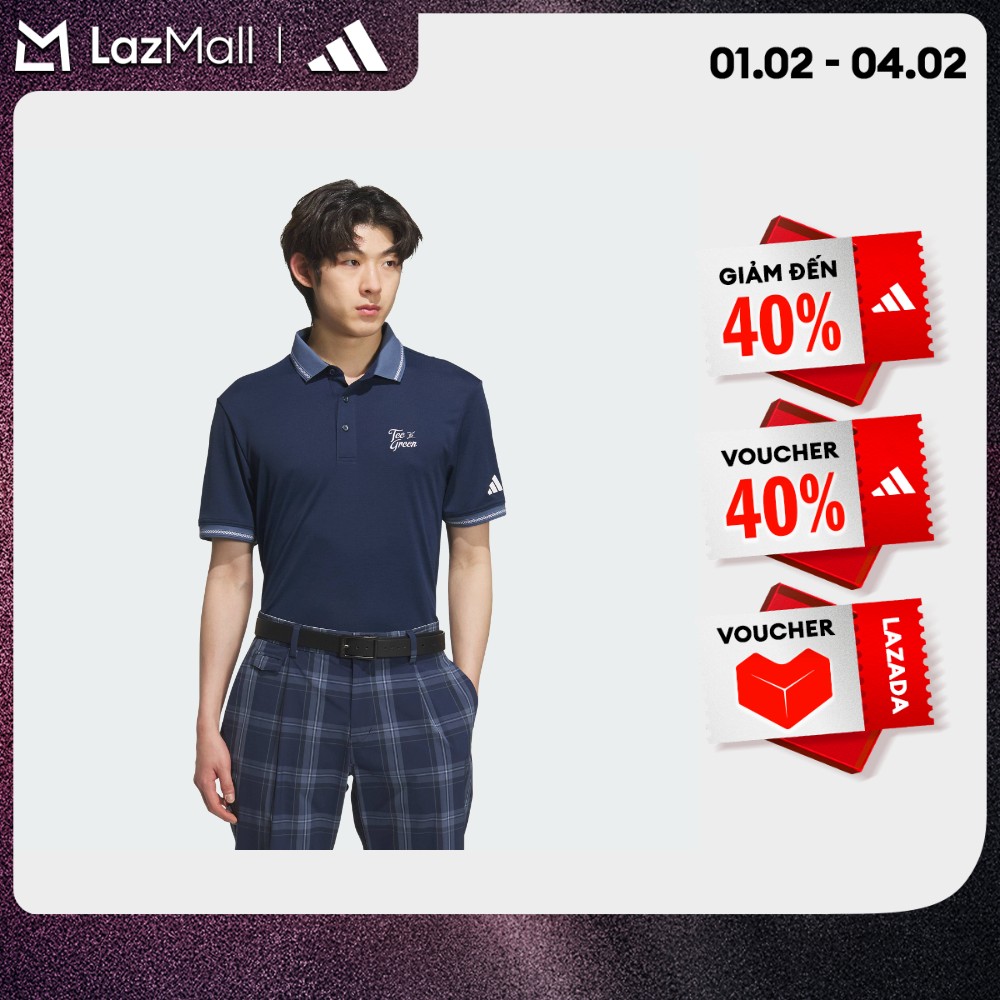 [CHỈ 1-10.2-VOUCHER 35%] adidas Golf HEAT.RDY Short Sleeve Polo Shirt Men Blue JF6298
