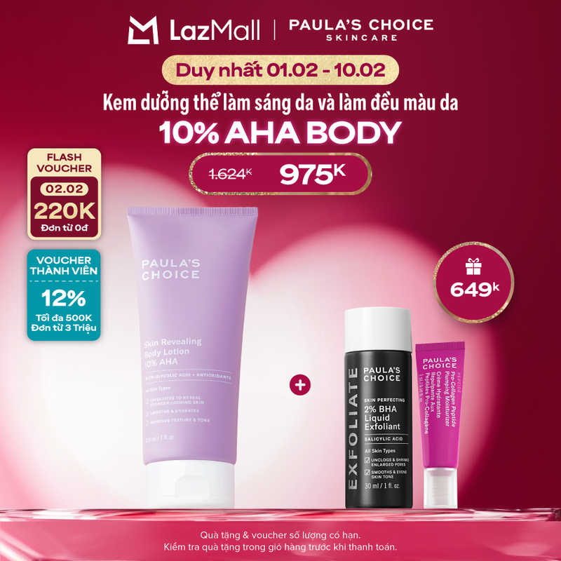 Kem dưỡng thể làm sáng da Paula’s Choice RESIST SKIN REVEALING BODY LOTION WITH 10% AHA 5900