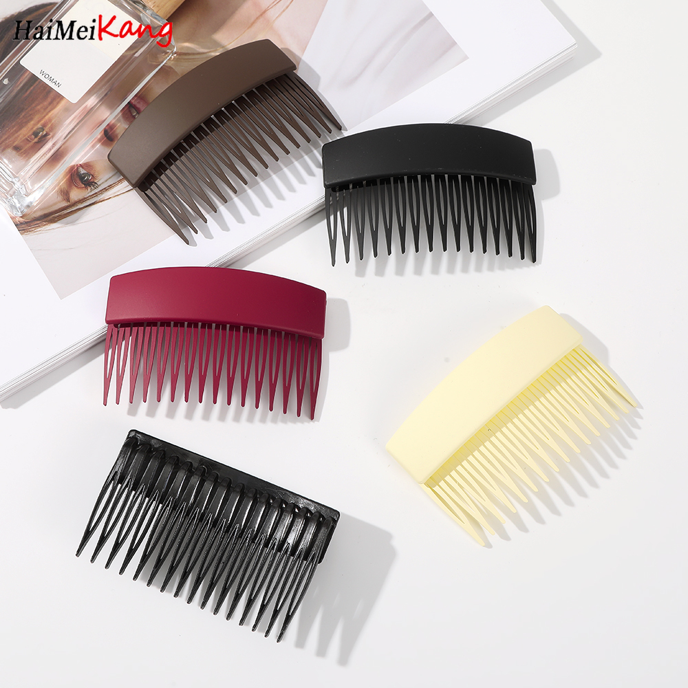 Đơn giản và dễ thương Lược chải tóc nhỏ 9cm rộng vành màu trơn kẹp tóc linh hoạt của phụ nữ Phụ kiện tóc