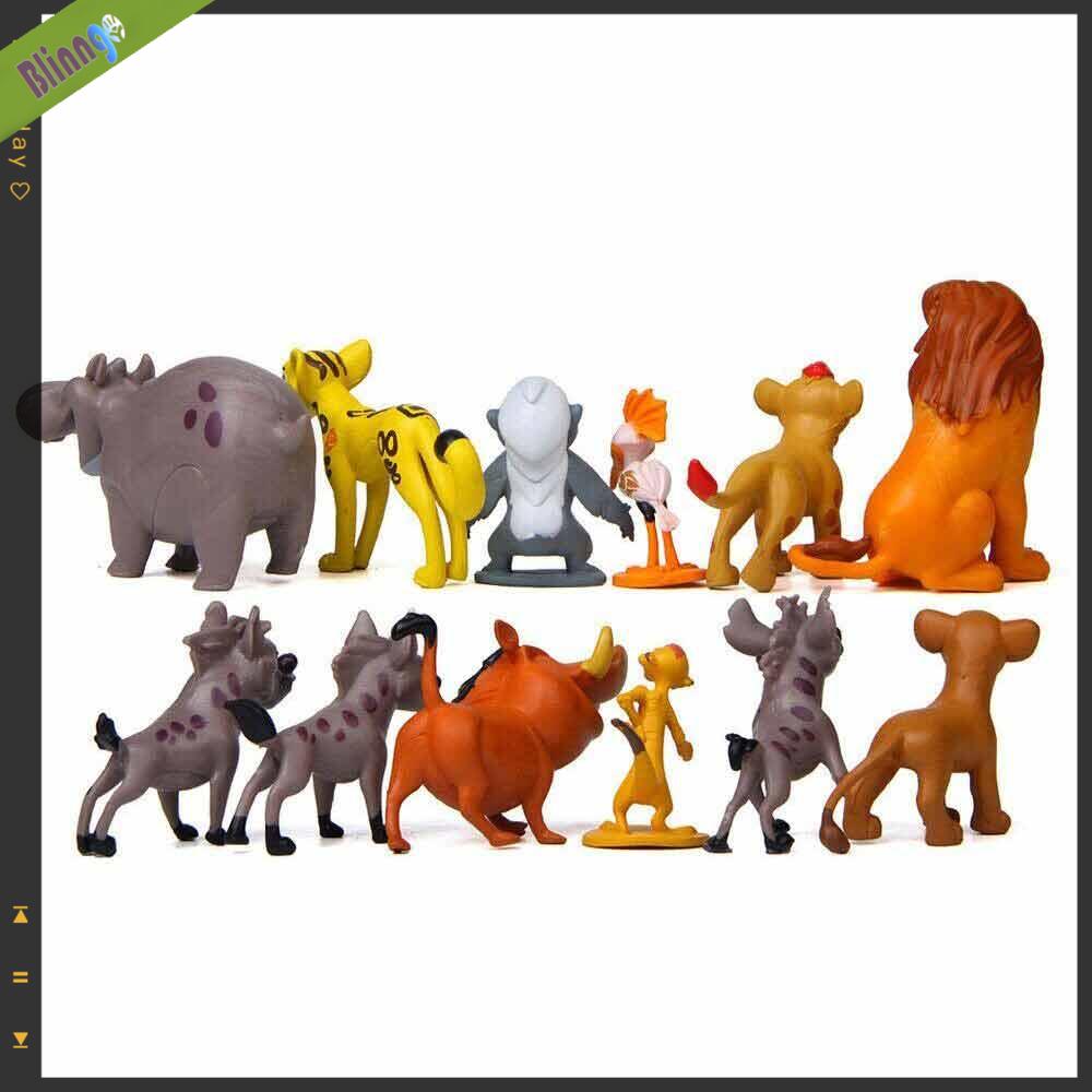 12Pcs Mini Figures The Lion King Lion Guard Action Figure Cake Topper Decor Animal Collection Toys Kids Gift