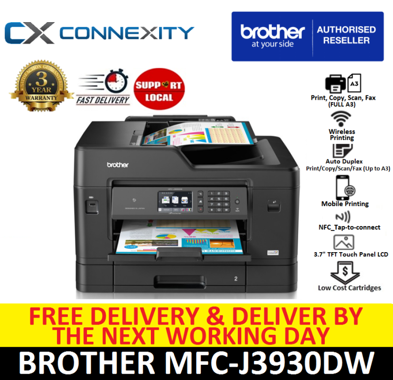 [LOCAL WARRANTY] Brother MFC-J3930DW Inkjet Printer l All-In-One Printer l Brother MFC J3930DW l  Brother MFC J3930DW Printer l 3930 l 3930DW l Brother Inkjet Printer l Brother Printer l Printer l Inkjet Printer l printer wireless Singapore