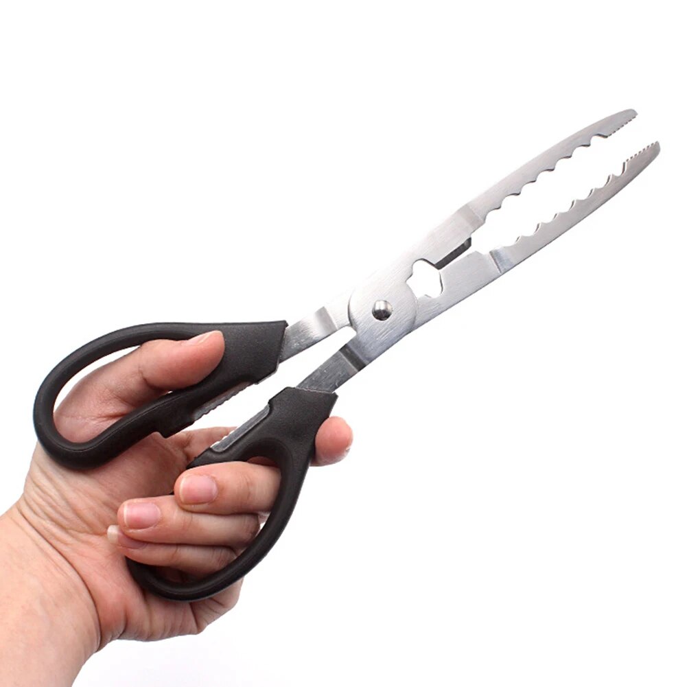 Fishing Pliers Scissors Gripper Practical Stainless Steel Fish Crab Graing Clamp Tool Accessories For Fisherman