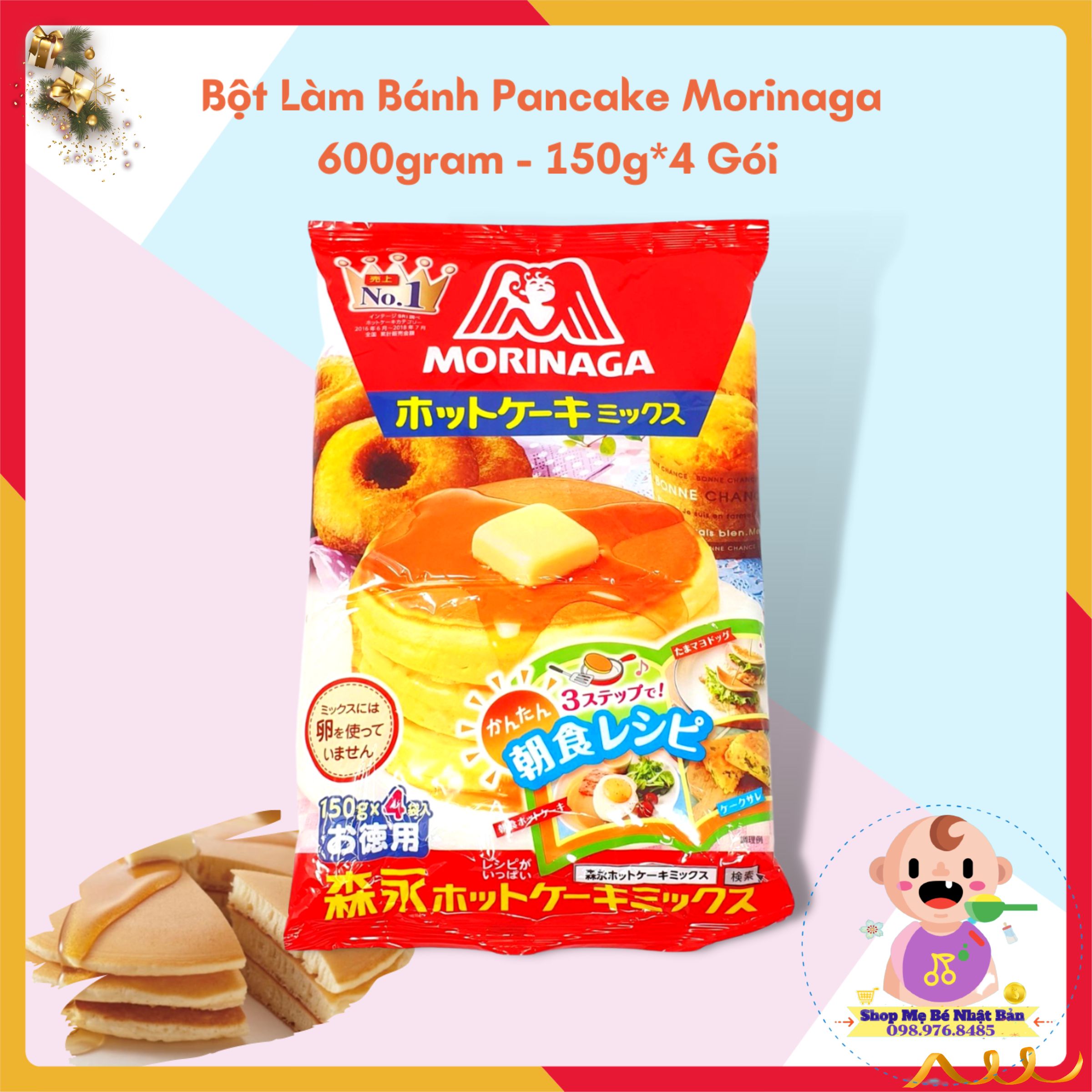 Bột Làm Bánh Pancake Morinaga 600gram - 150g 4 Gói