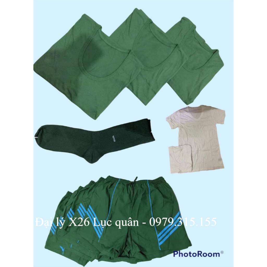 Áo thun lót trắng - xanh nam hàng chuẩn lᴏại 1 cấp phát