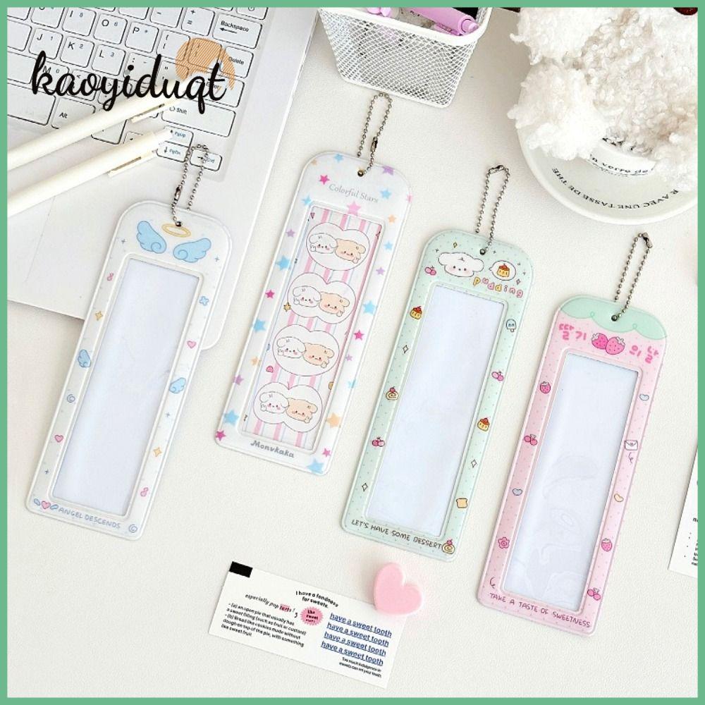 BYCBE Bốn ô Ví đựng thẻ Hoạt hình PVC Album gian hàng ảnh Dễ thương Bao Đựng Thẻ Sinh viên