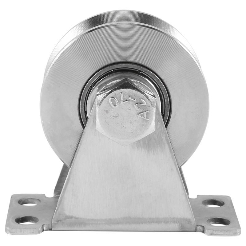 (KDWT) 1-Pack V-Type Stainless Steel Pulley Block Mute Bearings Groove Sliding Roller Track Wheel