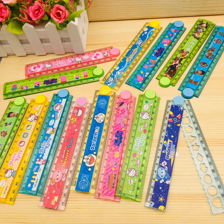 Gratis Ongkir - Penggaris Lipat Plastik Anak / Mistar Lipat Motif Karakter / Penggaris Lipat 30 CM