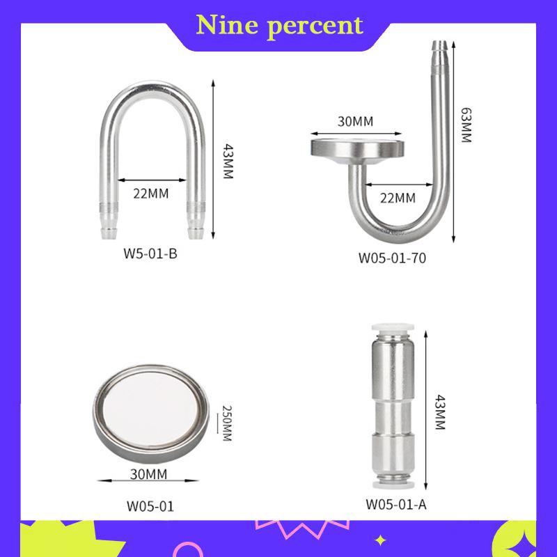 Nine percent Zrdr Aquarium CO2 Máy phun sương CO2 khuếch tán gương 304 thép không gỉ áp lực giảm solenoid van Refiner cho thực vật thủy sinh tăng trưởng Fish Tank CO2 Refiner