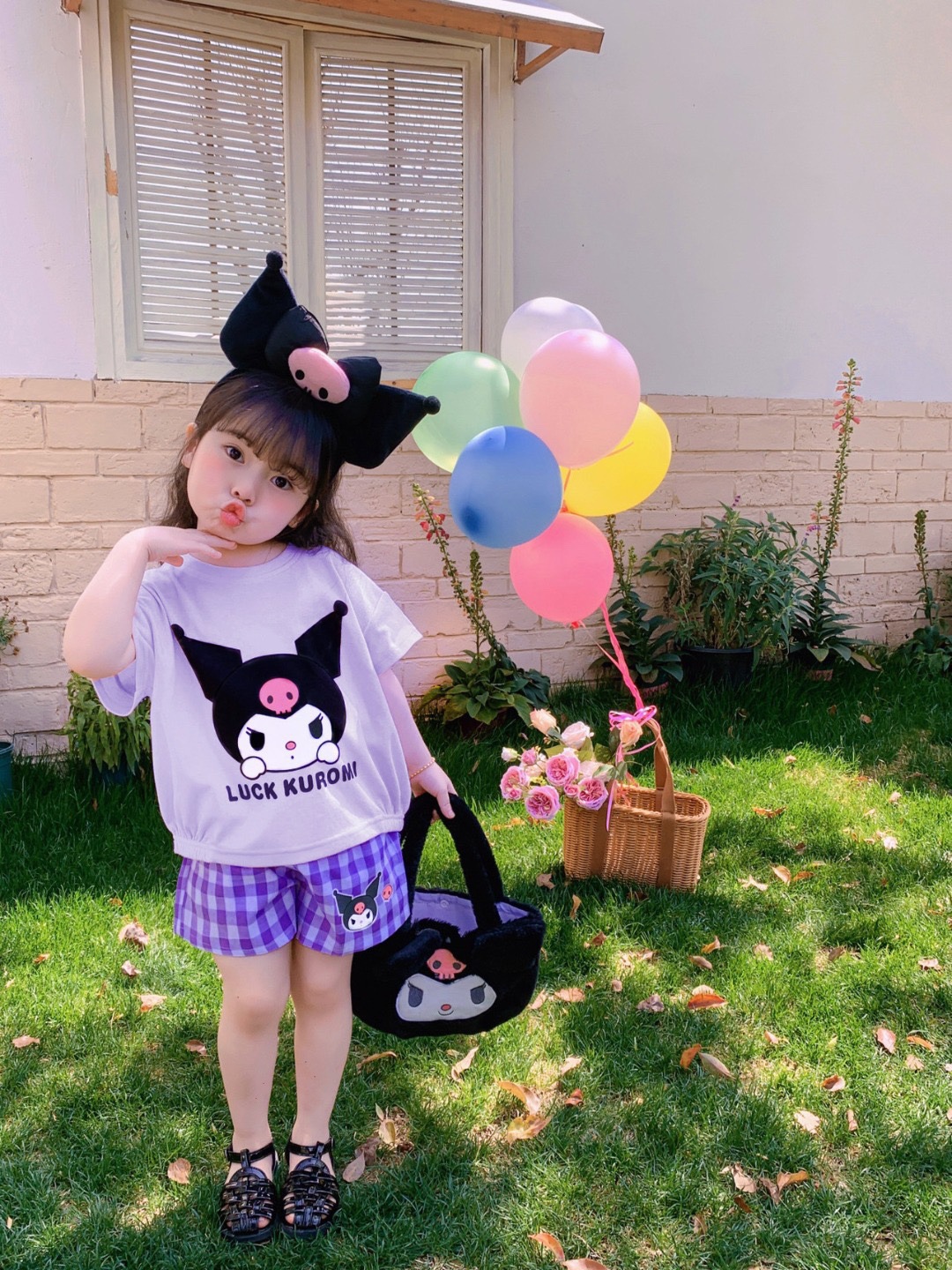 Sanrio Trẻ Em Mùa Hè Phù Hợp Với Kuromi cinnamoroll Hello Kitty My Melody Đồ Ngủ Kawaii quần lót bé gái Bộ quần áo Anime Trẻ Em Áo Ngủ