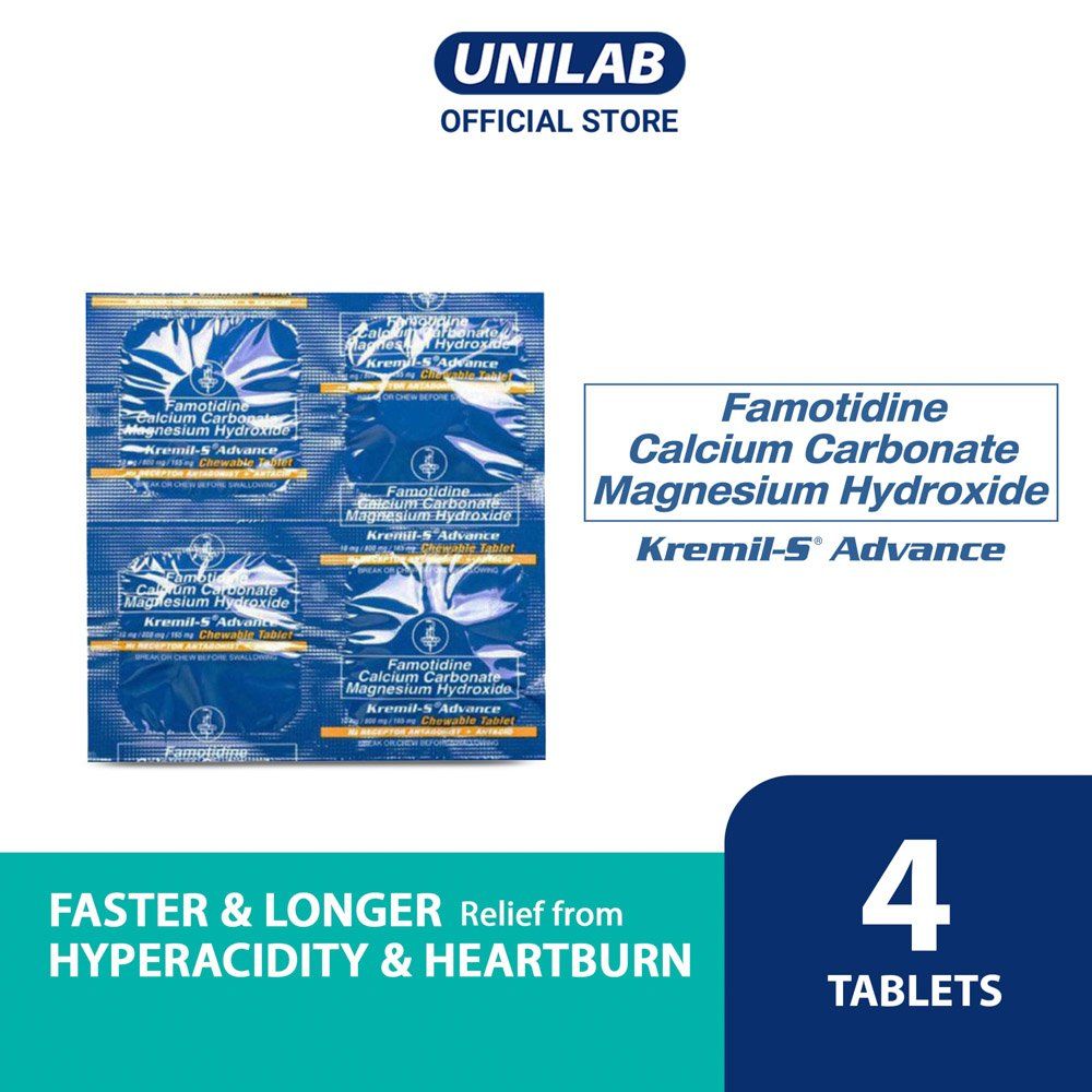 Unilab Kremil-S Advance Antacid Tablets for Heartburn Relief