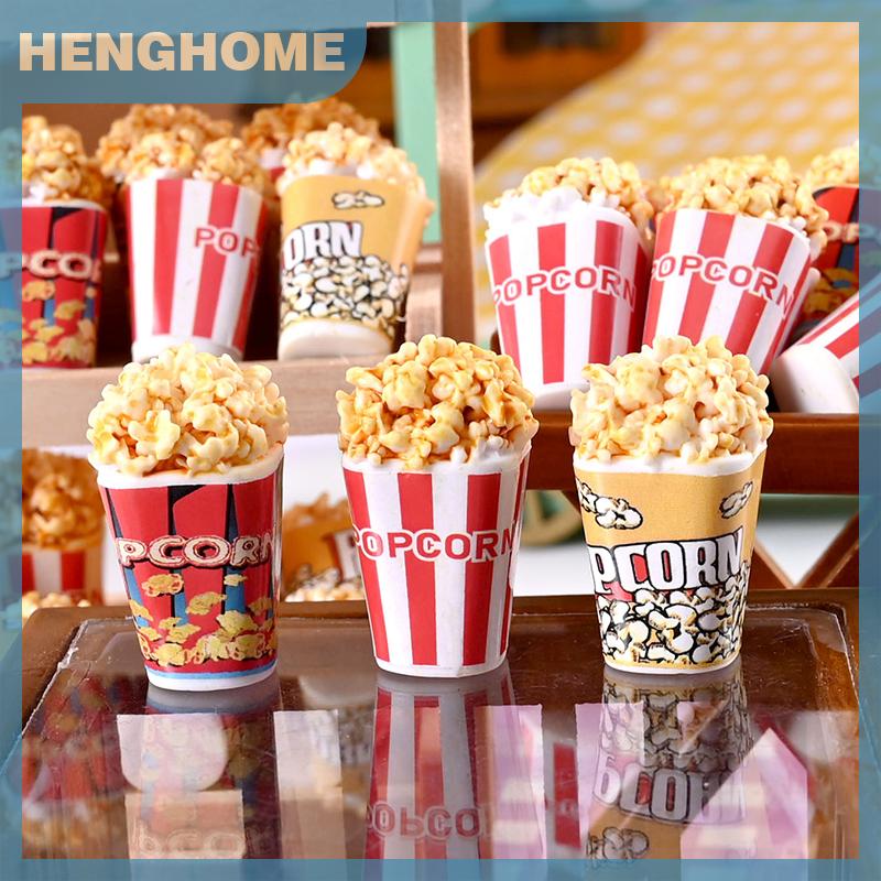 HENGHOME 10 cái Nhà búp bê 1:12 mô phỏng thu nhỏ Thùng bỏng ngô Mô hình nhà đồ chơi trang trí nhà búp bê phụ kiện