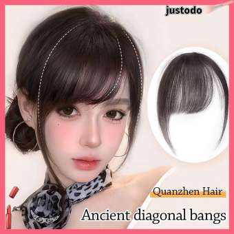 JUSTODO Tự nhiên Tóc mái giả Vô Hình 3D Tóc mái nối Thời trang Siêu nhẹ Kẹp tóc Dành cho Nữ