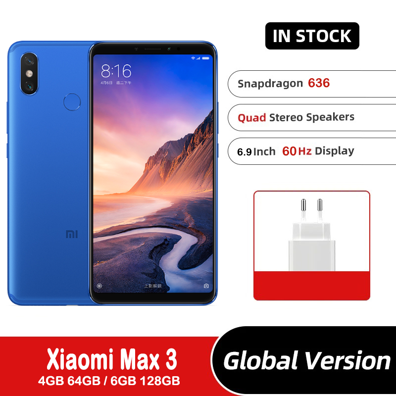 Xiaomi Mi Max 3 64Gb 4G Ram 5500Mah Battery Ai Face Unlock Local