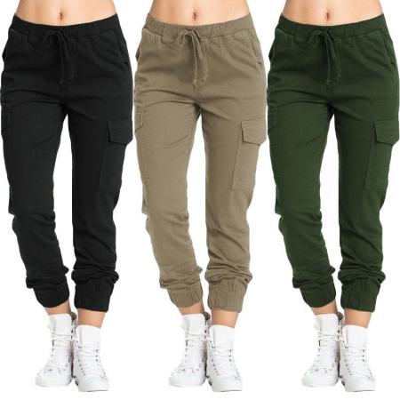 Women High Waist Celebrity Cargo Pants FreeSize