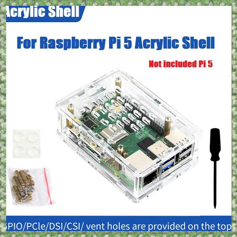 For 5 Case Transparent Acrylic Shell Supports the Installation of Official Heat Dissipation