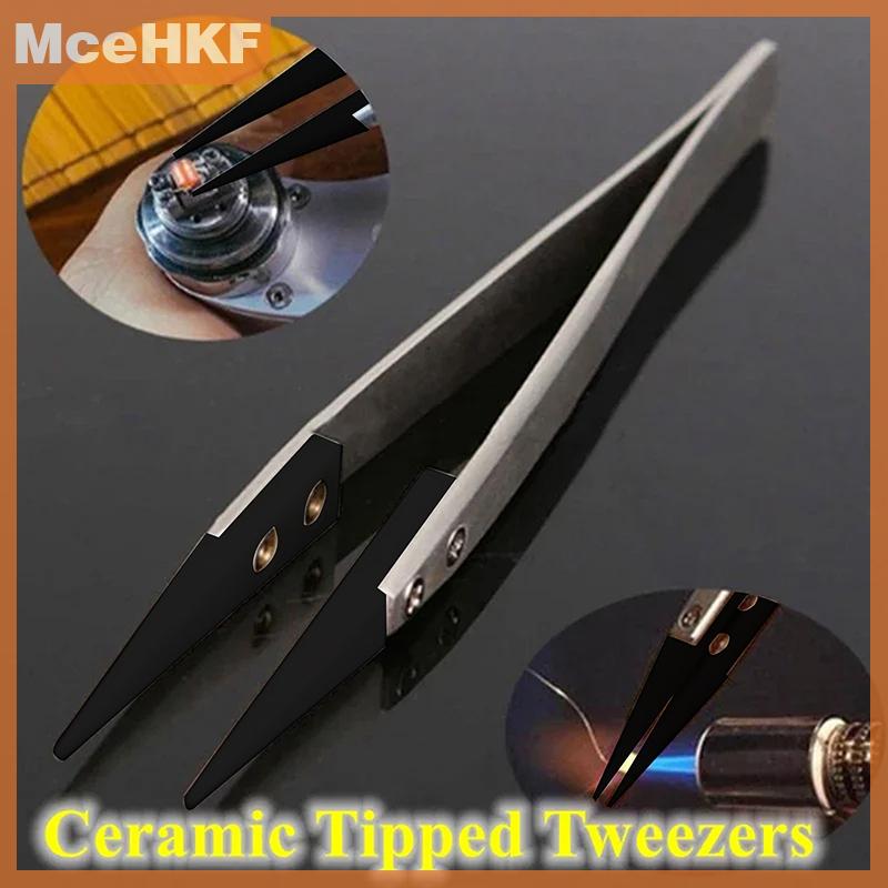 ❤❤❤Hot Sale MceHKF Nhíp chống tĩnh điện, nhựa Tipped nhíp, thợ điện Nhíp Cong phẳng hoán đổi cho nhau tip chống tĩnh điện lịch thi đấu