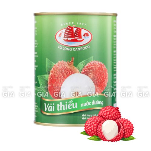 Vải ngâm nước đường Canfoco lon 565g