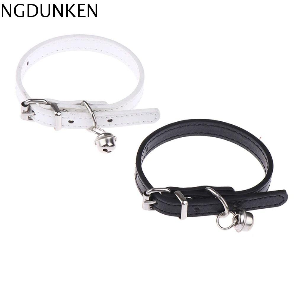 NGDUNKEN Da PU Vòng cổ Búp bê cotton Đen/Trắng Cá nhân hóa Vòng cổ Búp bê vải nhung lông Búp bê trang trí Bóng chuông Vòng cổ bằng Da Búp Bê thần tượng Búp bê vải bông 20cm