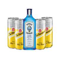 Bombay Sapphire Gin 750ml with Schweppes Tonic Water 4-pack