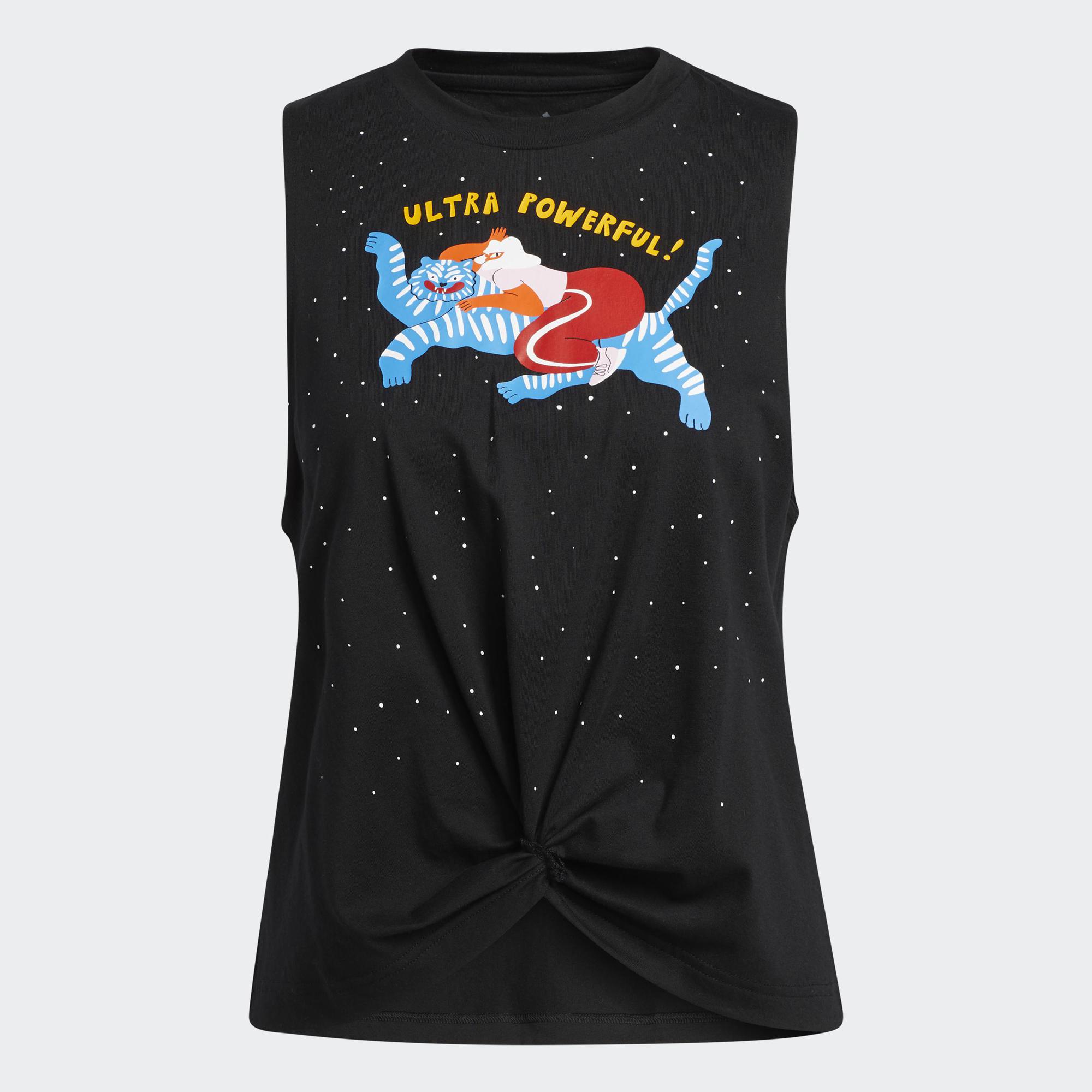 Adidas Phong cách sống Áo tank top graphic Nữ Đen GJ6550