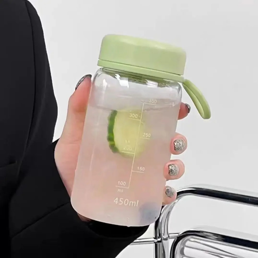 EODKUS Dây nâng Cốc nhựa trong suốt Trong suốt 450ml Bình nước sữa Thiết bị tập thể dục Di động Chai Nước Uống Nước Trái Cây - 3
