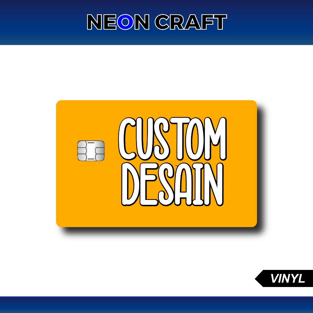 CUSTOM Stiker ATM Skin Card Garskin Kartu Atm Bca Bri Mandiri Debit Credit E-money Flazz Dll ( Vinyl )