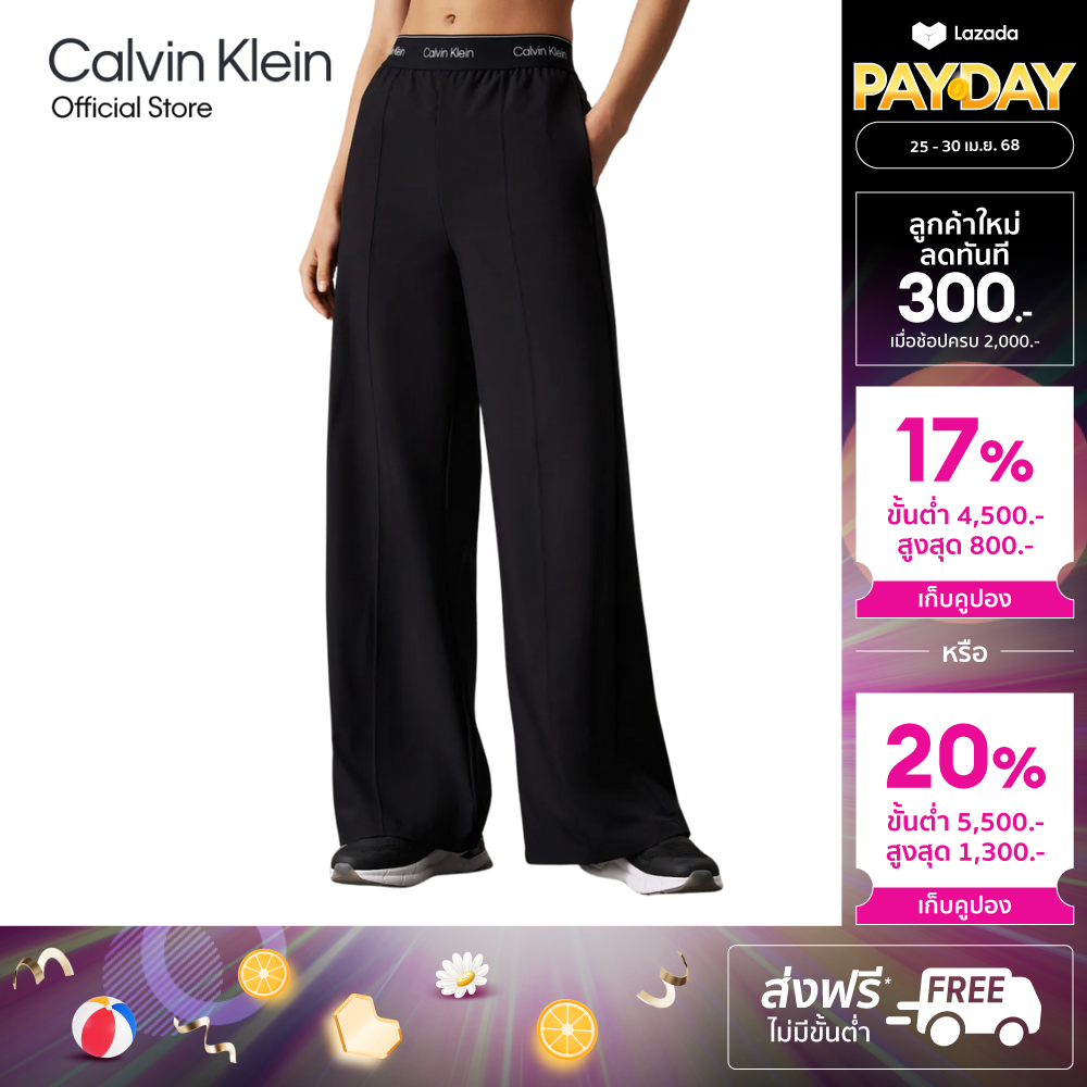 CALVIN KLEIN Women's Wide Leg Track Pant Model GWF4P606 UB1 - Black ราคา 4,420 บาท*ส่งฟรี