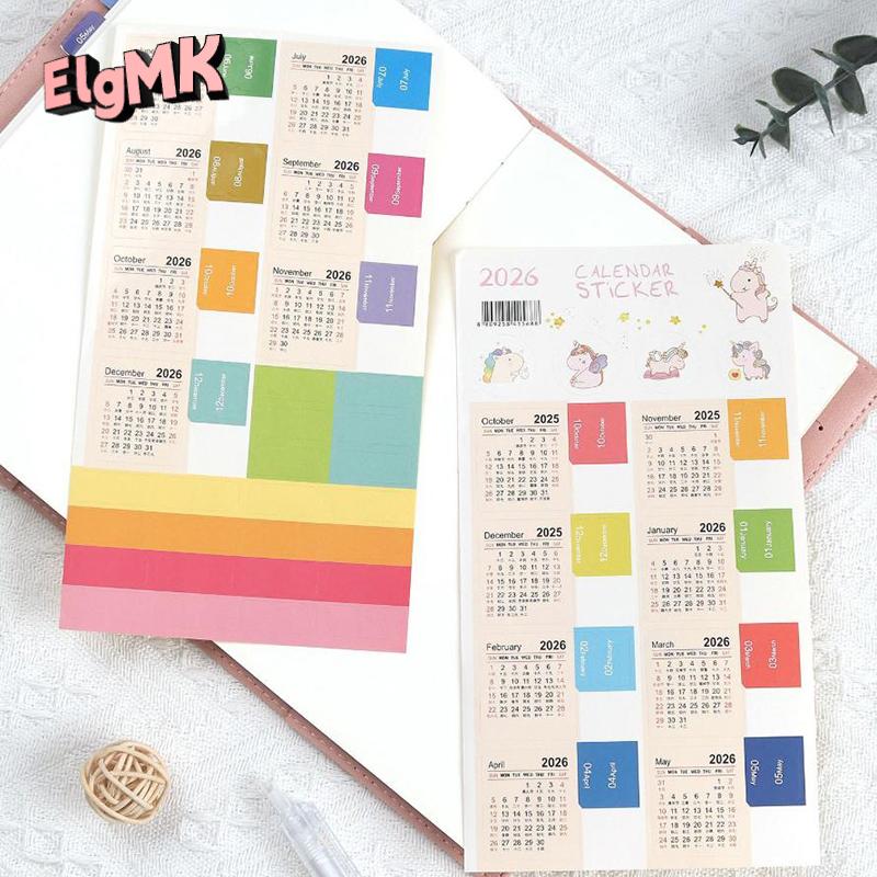 ElgMK 2026 Calendar StickersMonthly Planner StickersLabels For Diy Scrapbook Journals NotebooksSchedulingSchool Office Use