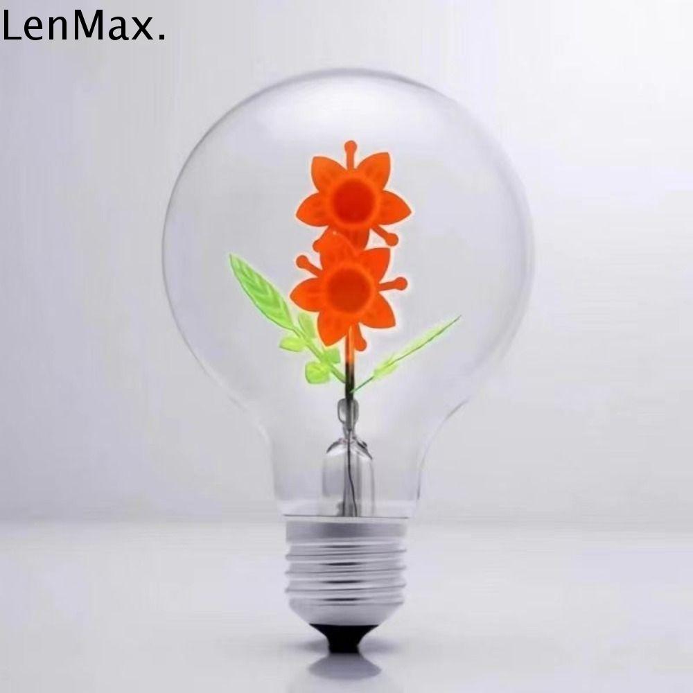 LENMAX. Hoa Hồng Bóng đèn ngọn lửa Hoa Hướng Dương Trái Tim Đèn ngủ sáng tạo Nhỏ Giá đỡ vít Bóng đèn nghệ thuật Trang trí