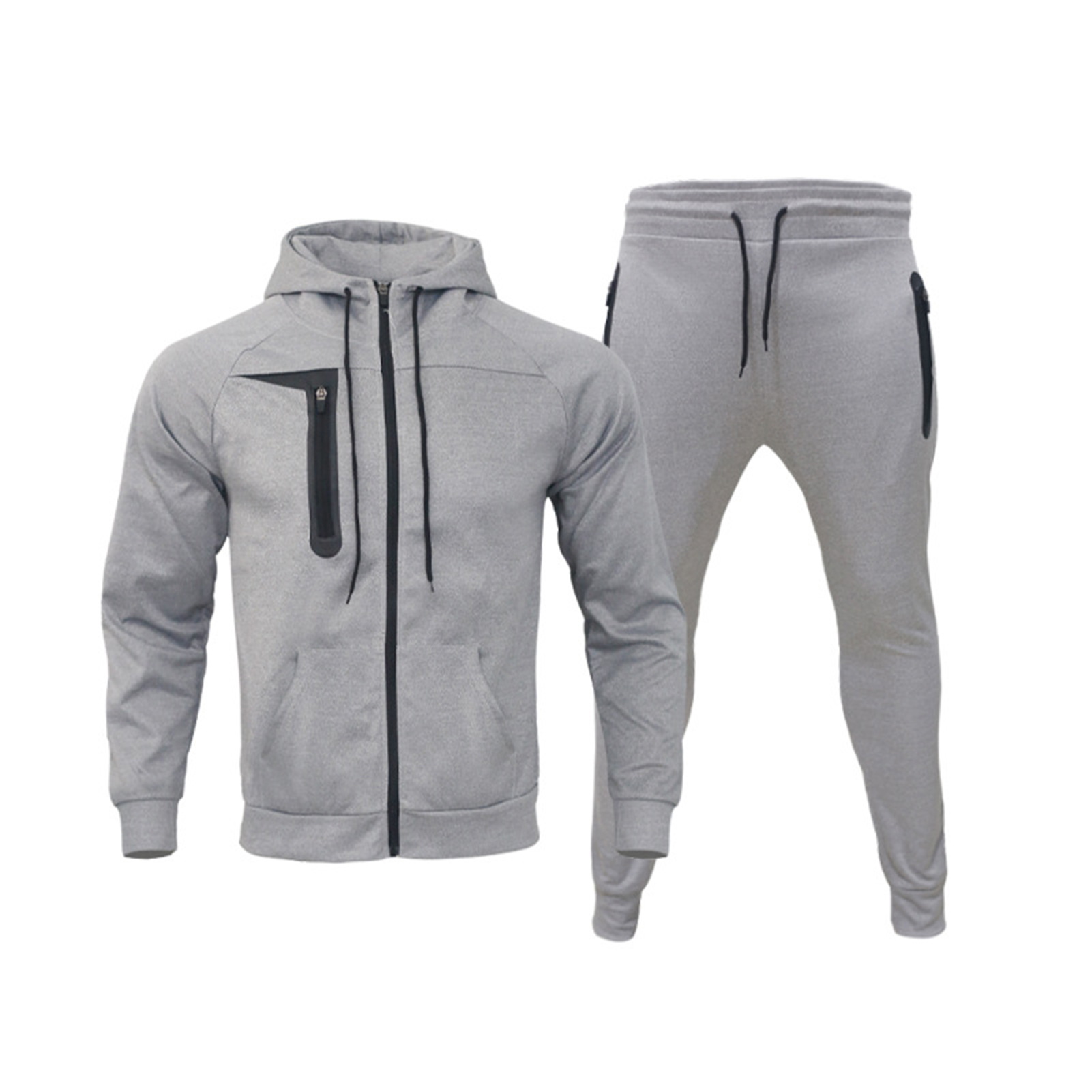 Bullker người đàn ông Bộ đồ thể thao áo khoác trùm đầu Bộ quần unisex Bộ đồ thể thao với mui xe và túi hoàn hảo cho mùa xuân và mùa thu