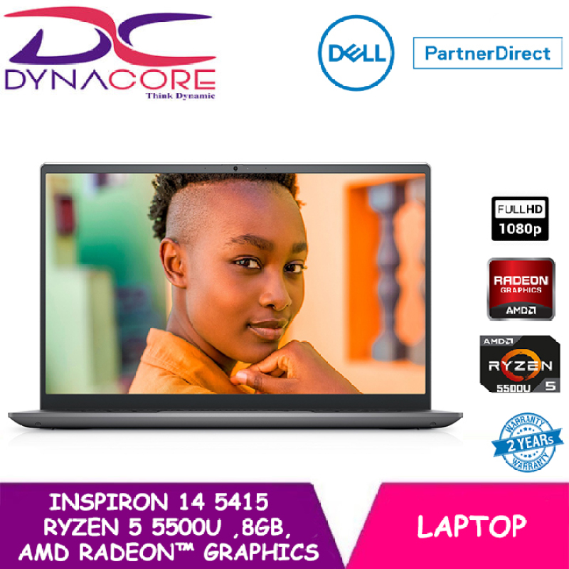 【READY STOCK】DYNACORE - DELL Inspiron 14 Laptop 5415 14 FHD | Ryzen™ 5 5500U | 8GB RAM | 512GB SSD | AMD Radeon™ Graphics | WIN 10 HOME | 2 YEARS WARRANTY