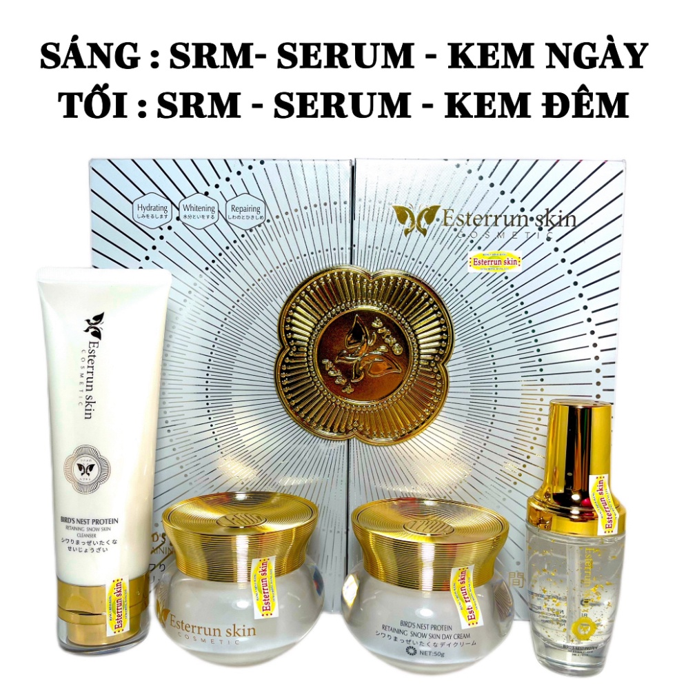 (CHÍNH HÃNG) Bộ kem Esterrun skin Nhật Bản 4 in 1 chuyên nám tàn nhang trắng da lão hóa hư tổn