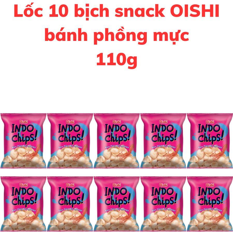 Bánh snack OISHI INDO CHIPS bánh phồng mực bịch 110g