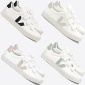 VEJA Small White Leather Flat Shoes for Men and Women