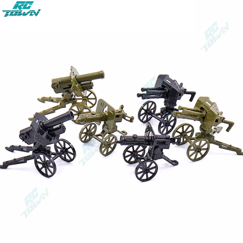 2024New!Minifigure Military Building Blocks Heavy Machine Gun Anti-aircraft Machine Gun Mountain Cannon Toys ราคา 13 บาท*ส่งฟรี