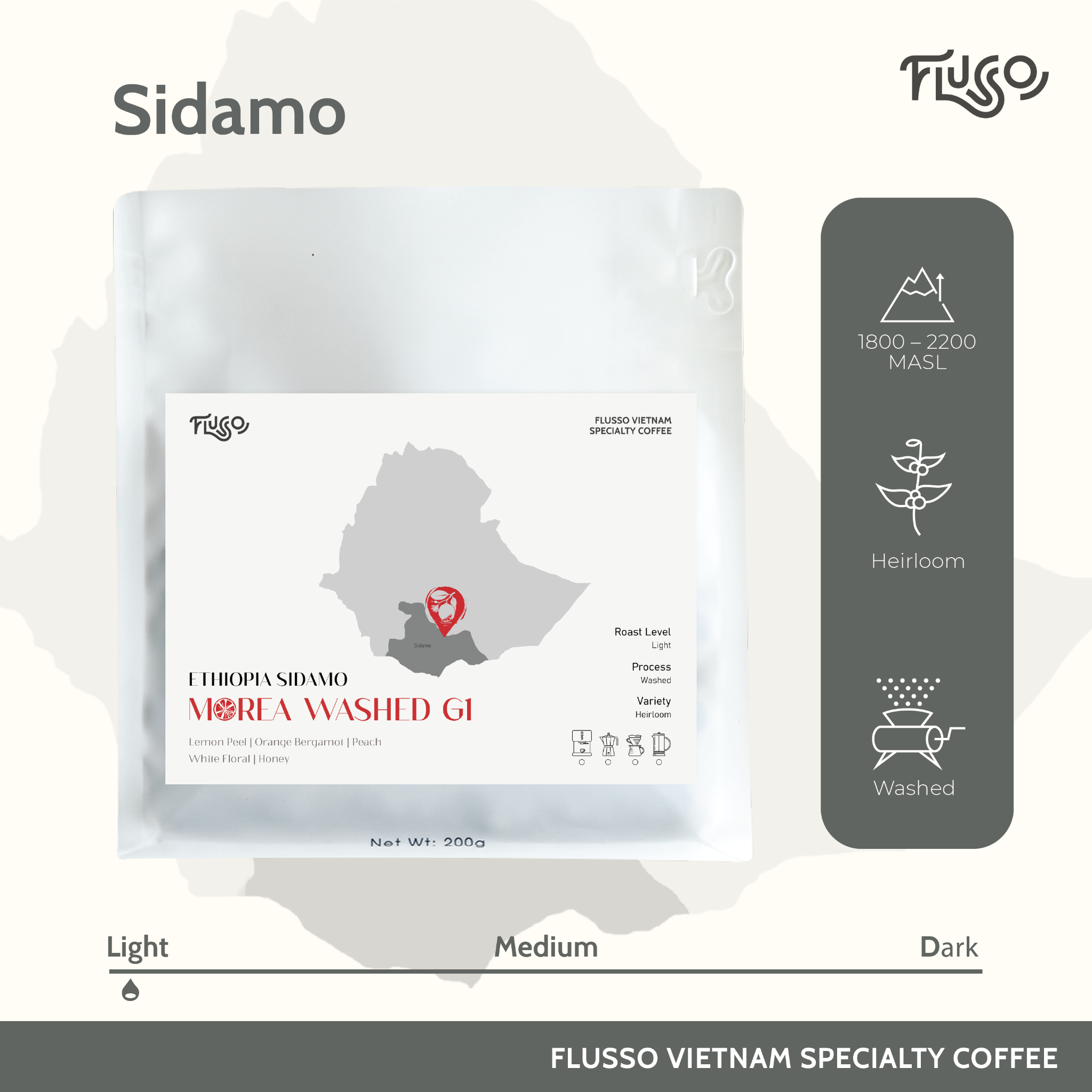 Cà phê Specialty Sidamo Morea Washed G1 Lot 23
