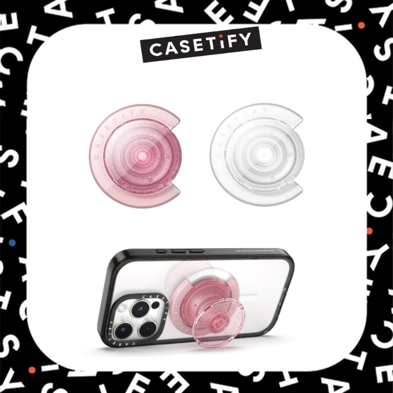  CASETiFY Pink Clear SnappyTM Airbag Phone Holder Holder Stand with Magsafe Stand Airbag Magsafe PopGrip Phone Stands 