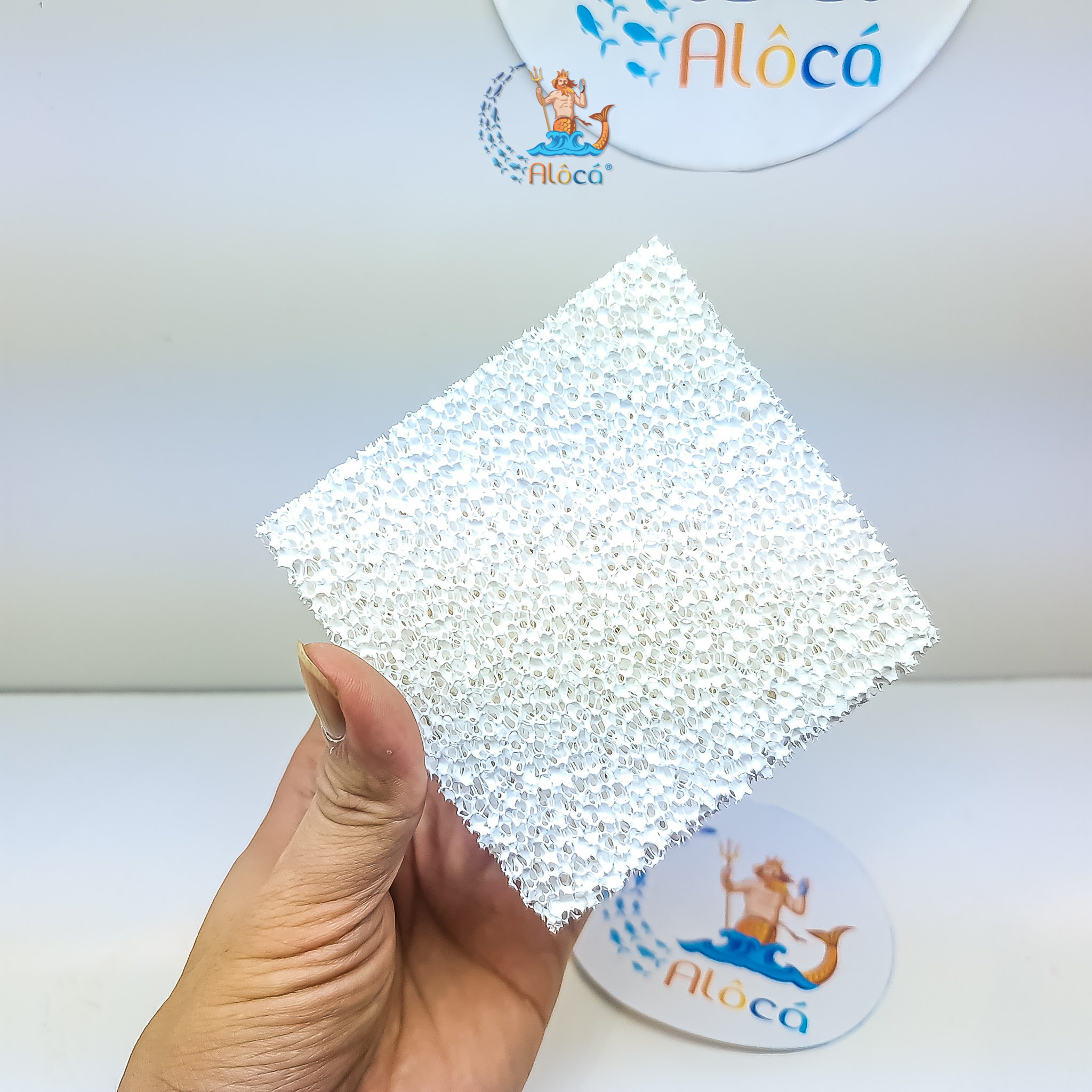 Sứ tàu hũ Ceramic chính hãng loại 1, viên vuông 10x10x5cm lọc nước
