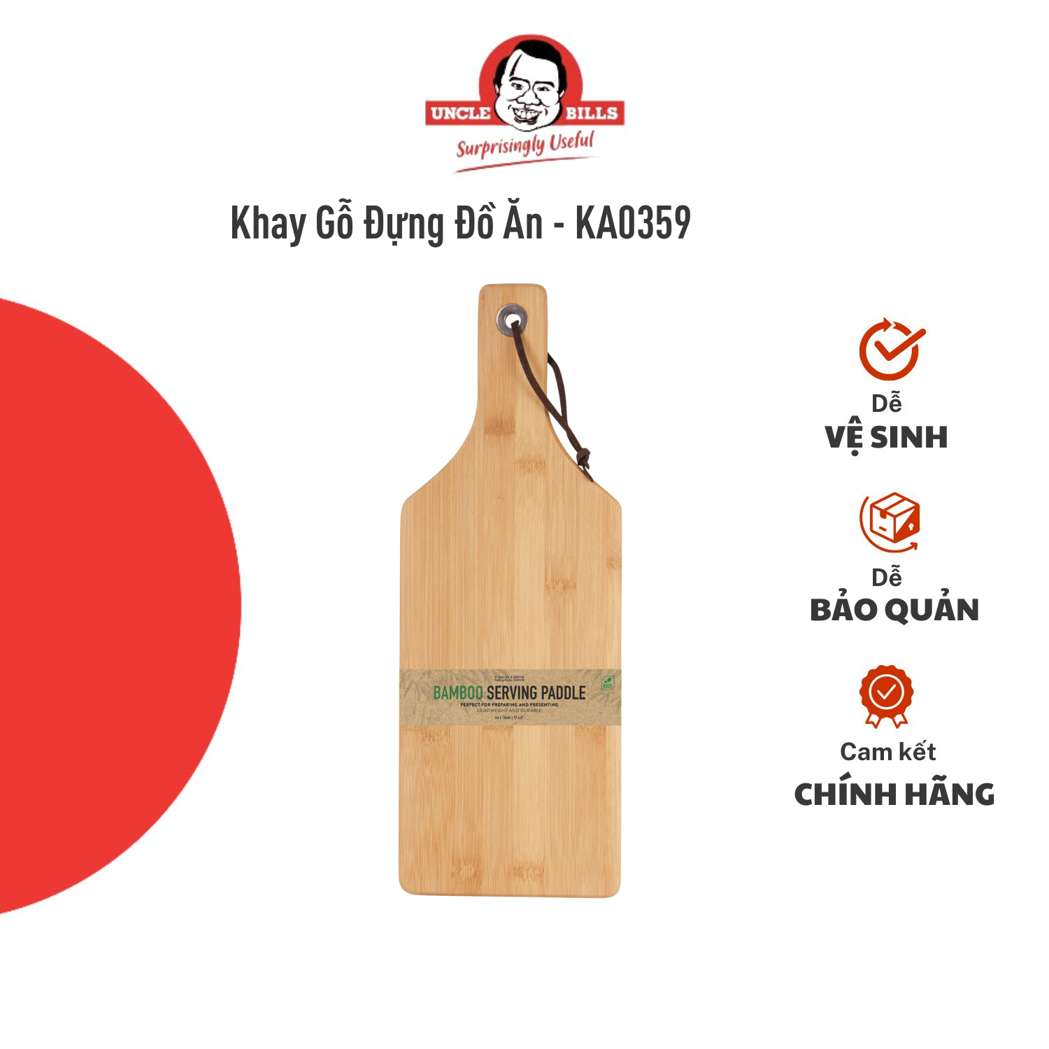 Khay gỗ đựng đồ ăn 44 x 16 x 1cm ubl ka0359