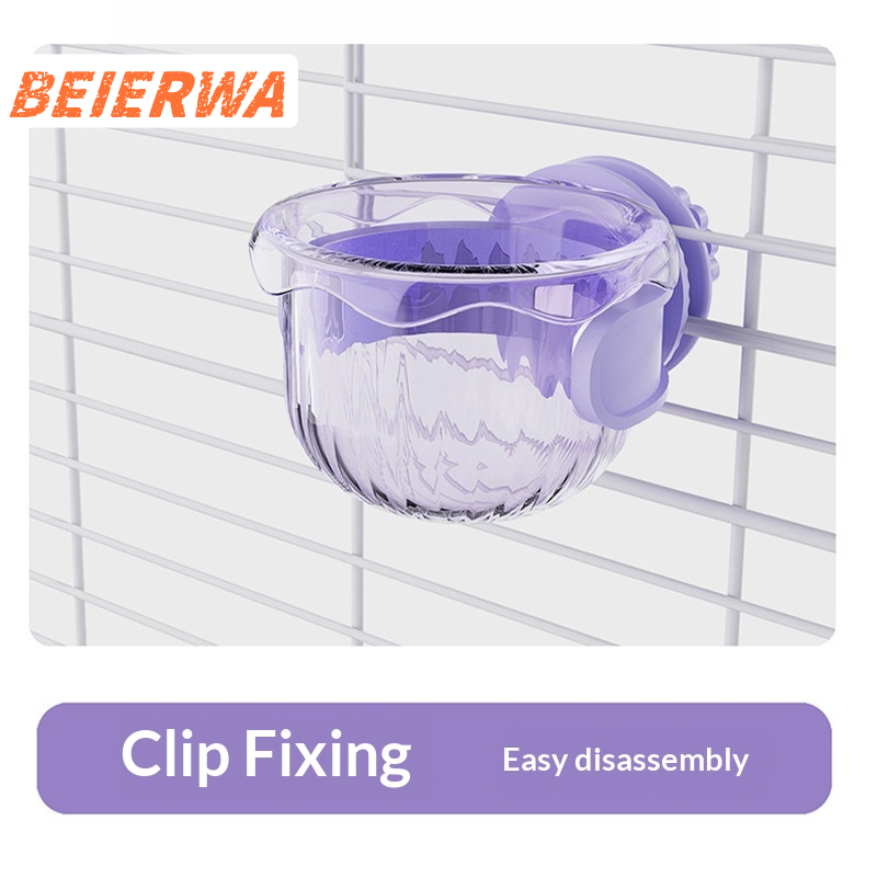 BEIERWA ชามให้อาหารนกแขวนใหม่แบบป้องกันการกระเด็น สำหรับนกแก้วและนกเล็ก ทำจากพลาสติก ABS ทนทาน ราคา 68 บาท*ส่งฟรี