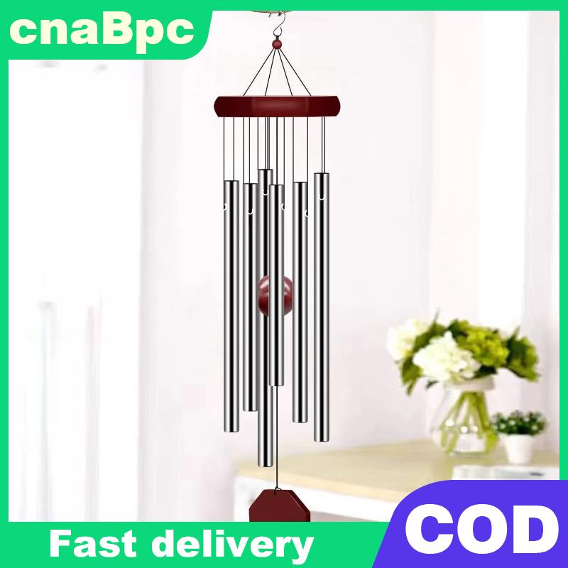 CnaBpc 1ชิ้นท่ออลูมิเนียมไม้สีแดงย้อนยุคกระดิ่งลมไม้แปดเหลี่ยมป้ายแขวน6ท่อโลหะตกแต่งลานระเบียง ราคา 181 บาท*ส่งฟรี