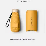 STAR FRUIT Ô che nắng nhỏ gọn với UPF50 + chống UV, xách tay 5-fold thiết kế cho phụ nữ, lý tưởng cho sử dụng thường nhật và quà tặng